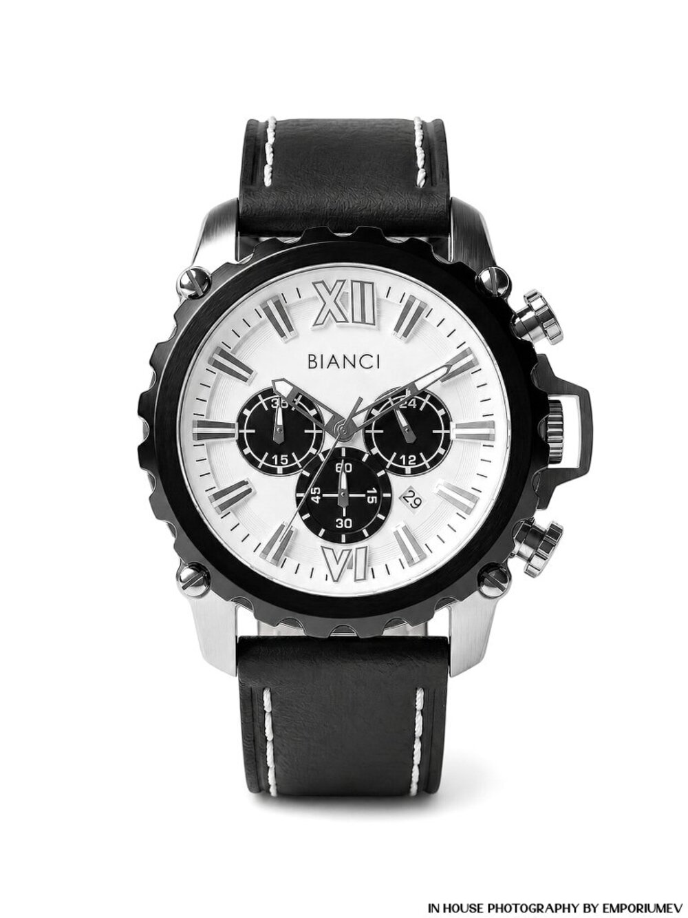 Roberto Bianci 5449m_whtblk Round Japan Quartz Chronograph Date Men’s Watch 0054